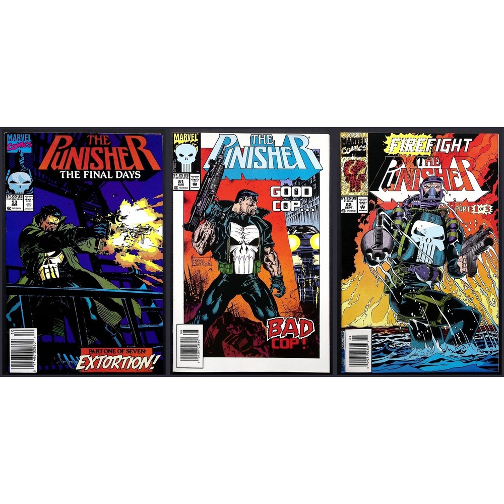 The Punisher Comic‎ Books Lot 3 Newsstand Issues 53 81 82